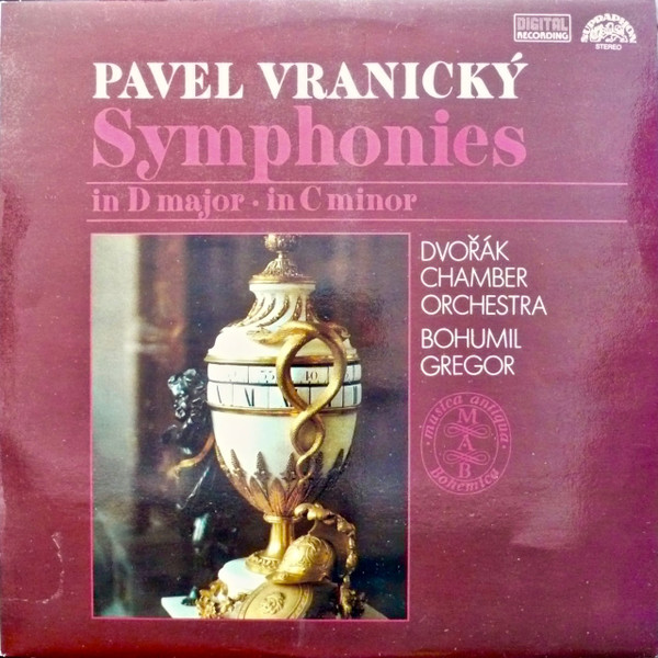 Pavel Vranický : Dvořák Chamber Orchestra · Bohumil Gregor - Symphonies In D Major · In C Minor - LP / Vinyl
