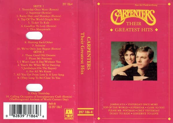 Carpenters - Their Greatest Hits - MC / kazeta